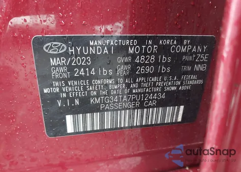 2023 Genesis G70 2.0T Awd z USA, uszkodzony, nr VIN KMTG34TA7PU124434